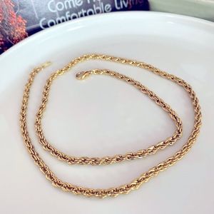 Vintage 14K Gold plated Rope Chain Necklace